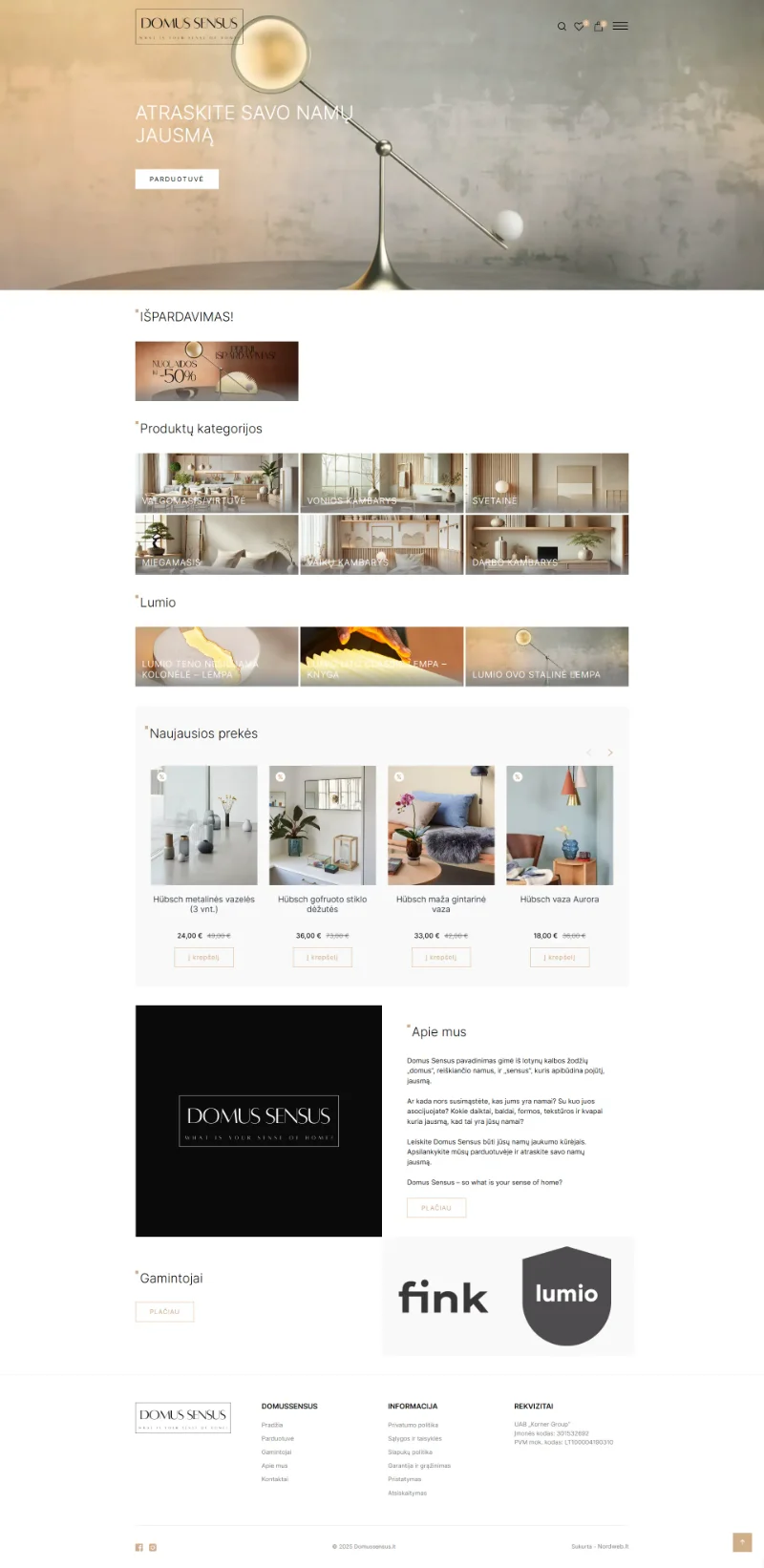 Internetinė parduotuvė - Domussensus